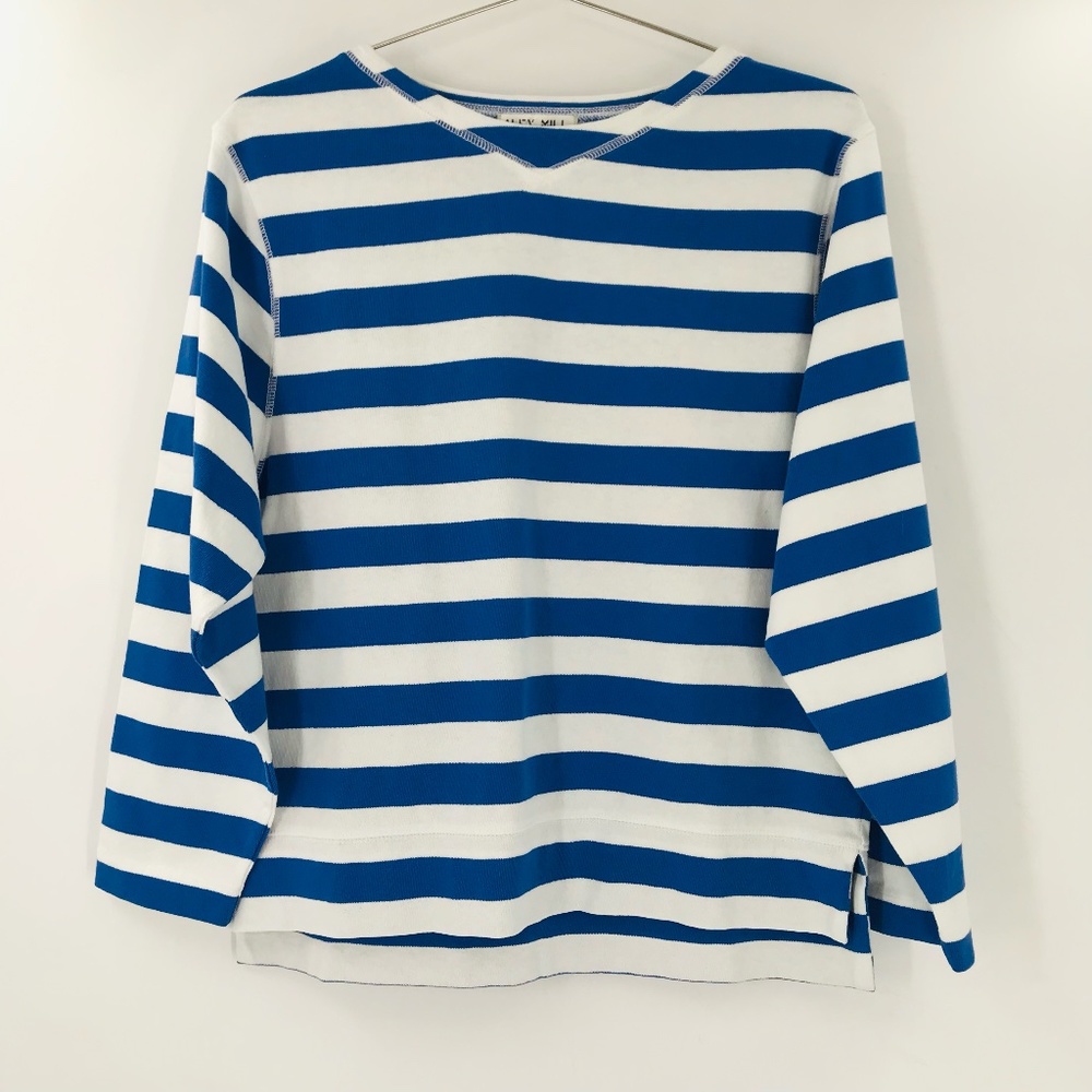 Alex Mill Long Sleeve Sweater Top Striped Blue White Size Small